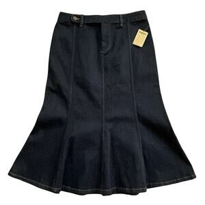 Lauren Jeans Co Ralph Lauren Denim Mermaid Midi Skirt Dark Indigo Western Size 6